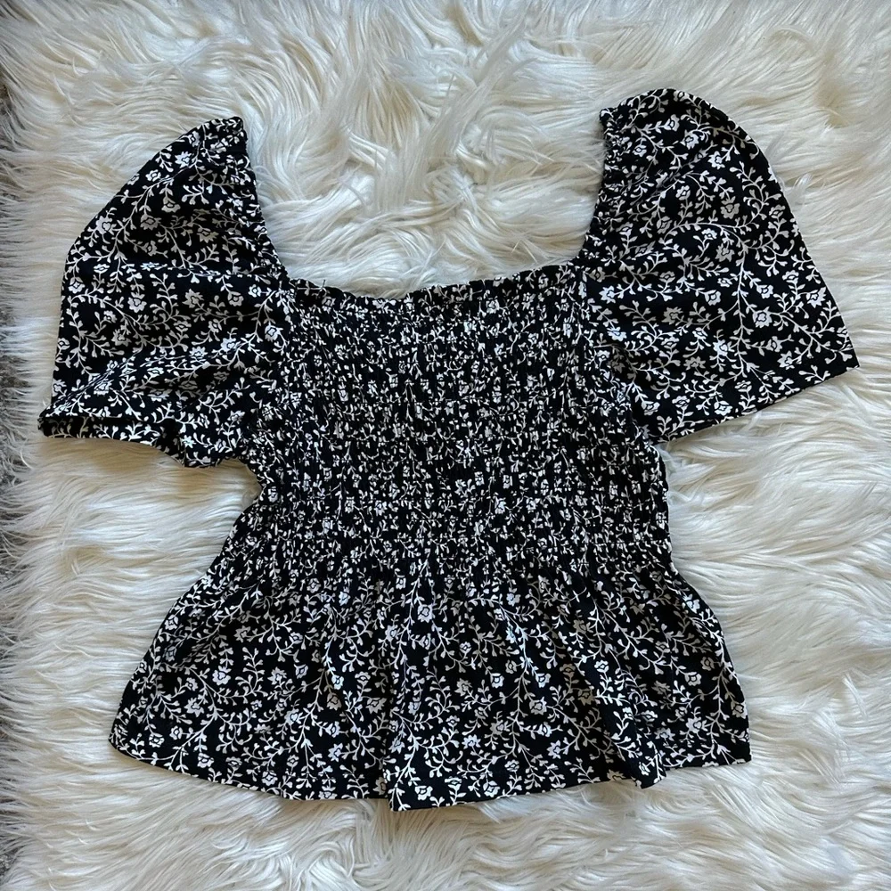 H&M smocked floral top
